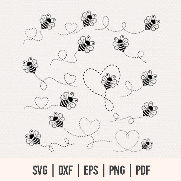 Bee Bundle SVG - Honey Bee Bundle SVG - Bee Path Bundle svg png Files For Cutting Machines - Bee svg - Honey Bee Path svg - Bee Happy SVG