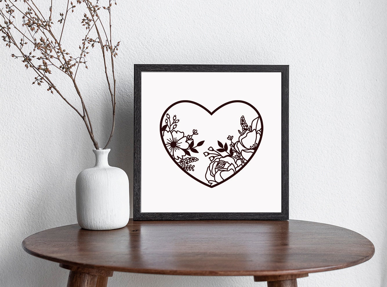 Flower Heart SVG - Flower Heart SVG Cut File for Cricut Silhouette ...