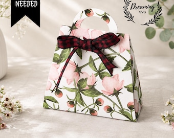 Gift Bag Template SVG - No Glue Paper Purse Cut File for Cricut - DIY Wedding Favor & Party Treat Box, Pochette dxf pdf