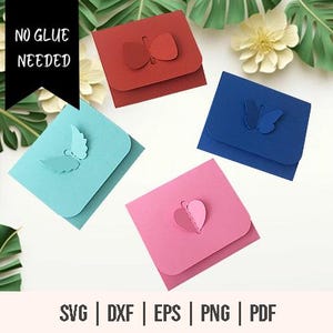 糊不要封筒バンドル SVG - 糊不要封筒バンドルテンプレート - 封筒テンプレート - 蝶の封筒 SVG - 封筒カットファイルテンプレート