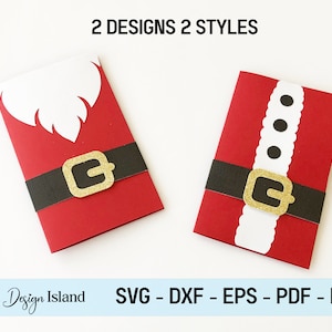Santa Gift Card Holder SVG - Gift Card Holder SVG - Santa Gift Card Holder Template - Kerst Gift Card Holder SVG Cut Files