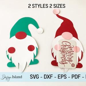 Porte-carte cadeau Gnome SVG - Porte-carte cadeau SVG - Porte-carte cadeau Gnome de Noël SVG - Modèle de porte-carte cadeau de Noël pour Cricut
