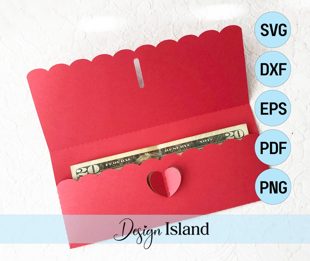 Money Holder Card SVG Scallop Money Card SVG Money Holder SVG Cash