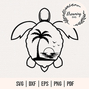 Turtle SVG - Floral Turtle SVG - Sea Turtle SVG - Sea Turtle Hibiscus Beach Cut Files - Hibiscus Sea Turtle Clipart