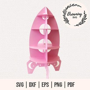 3D Rocket SVG - Rocket Paper Sculpture - DIY Papercraft Rocket SVG - Paper Craft Rocket svg - Rocket Model For Kids Decorative 3D Model Plan