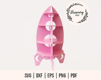 3D Rocket SVG - Rocket Paper Sculpture - DIY Papercraft Rocket SVG - Paper Craft Rocket svg - Rocket Model For Kids Decorative 3D Model Plan