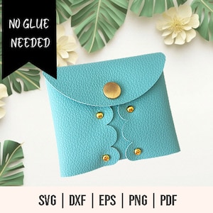Nicht nähen, kein Kleber Schlüsselanhänger Geldbörse SVG - Schlüsselring Geldbörse Vorlage - Clutch Geldbörse Kunstleder Keine nähen - Kein nähen, kein Kleber Karte Brieftasche SVG