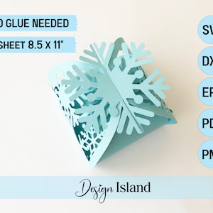 Snowflake Box SVG Snowflake Gift Box Template Twist Box SVG No Glue Box ...