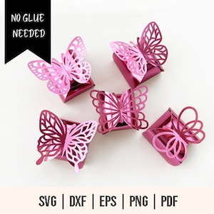 Butterfly Box SVG Bundles - Schmetterling Geschenkbox Vorlage - Twist Box SVG - No Glue Box svg - Party Favor Box svg - Hochzeit Erinnerungsbox svg