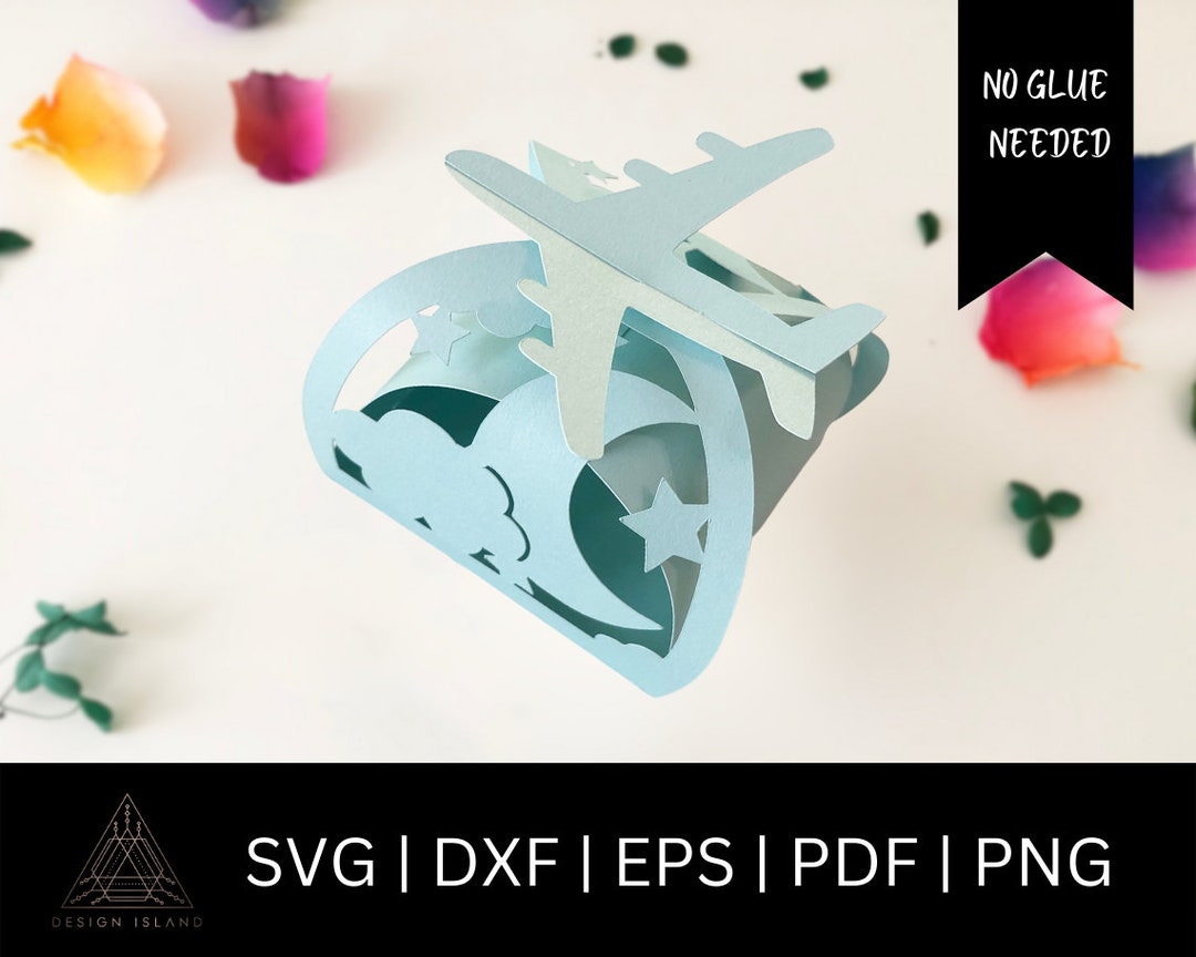 Airplane Box SVG Airplane Gift Box Template Twist Box SVG No Glue Box ...