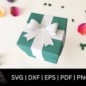 3D Geschenk Geschenkbox mit Schleife und Band - Geschenkbox SVG - Geschenkbox für Weihnachten - Geburtstagsgeschenk - Weihnachtsgeschenkbox - Box mit 3D Schleife