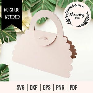 Sac à main boîte à friandises SVG - modèle de sac en papier SVG - modèle de sac cadeau Pochette svg - sans sac de colle svg - modèle de sac à main 3D - boîte cadeau SVG
