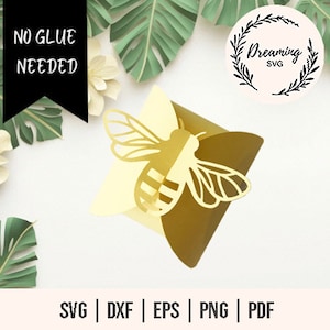 Honey Bee Box SVG - Honigbiene Geschenkbox Vorlage - Twist Box SVG - No Glue Box svg - Party Favor Box svg - Brautbox - Hochzeitsandenken-Box