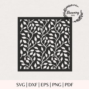 Leaf Seamless Pattern SVG for Cricut - Foliage Pattern Background Stencil Template - Botanical Paint Cut File
