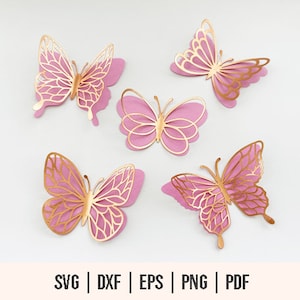 3D Layered Butterfly SVG Bundle - Layered Butterfly SVG - Paper Butterfly - 3D Butterfly SVG - Butterfly Templates - 3D Butterfly Wall Decor
