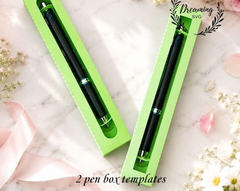 Pen Box SVG Template Bundle – Epoxy Resin Pen Display Card SVG - Pen Card Holder Template - Craft Fair Best Sellers - Glitter Pen Display
