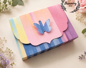 3D Butterfly Favor Box SVG - Gift Box Cut File - Wedding Bridal Keepsake Box Template for Laser & Cricut Silhouette