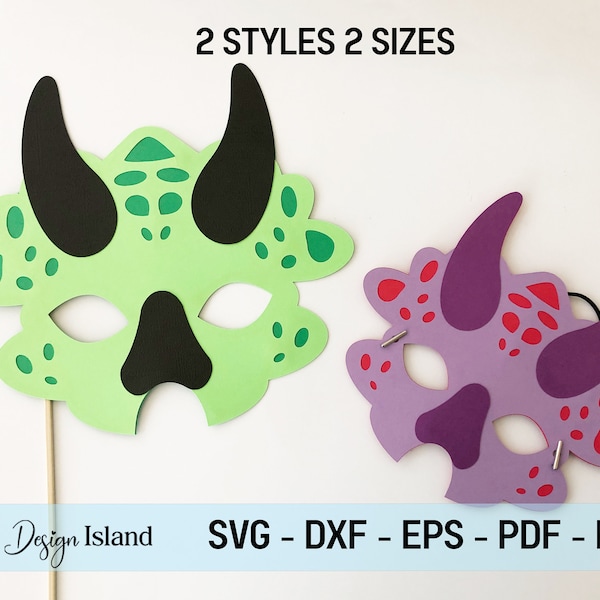 3D Layered Dinosaur Face Mask For Party - Dinosaur Mask SVG - Animals Props Halloween SVG - Animals Props svg - Kids Halloween Costume svg