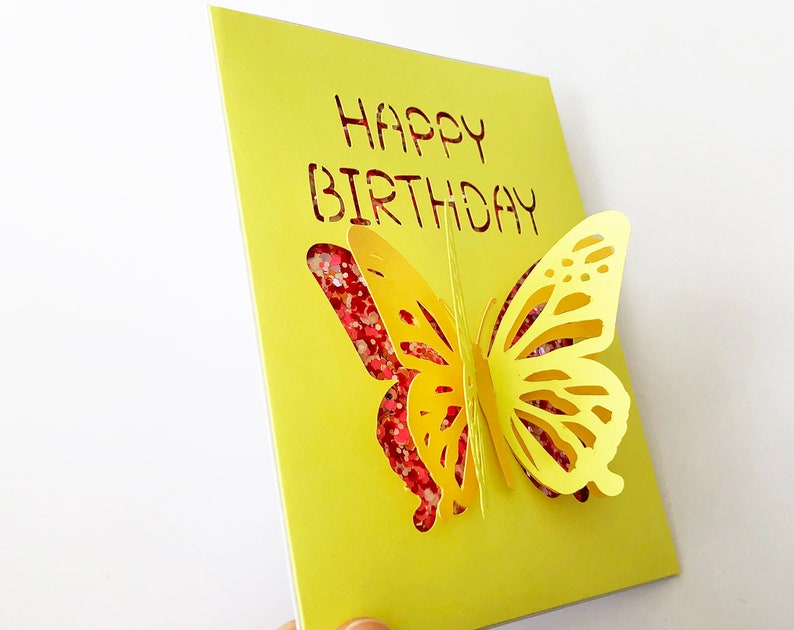 3D Butterfly Pop up Card SVG - Butterfly Birthday Pop up Card SVG ...