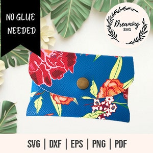 Carteras de tarjetas sin pegamento SVG - Monedero SVG - Sin coser No hay carteras de pegamento SVG - Bolsa de billetera svg - Monedero de embrague de cuero sintético sin coser - Cartera de tarjeta