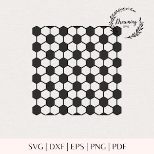 Soccer Ball Pattern SVG for Cricut - Seamless Football Background - Geometric Hexagon Sports Silhouette Cut File