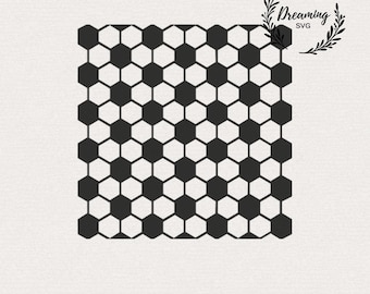 Soccer Ball Pattern SVG for Cricut - Seamless Football Background - Geometric Hexagon Sports Silhouette Cut File