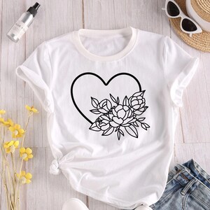 Flower Heart SVG - Flower Heart SVG Cut File for Cricut Silhouette ...