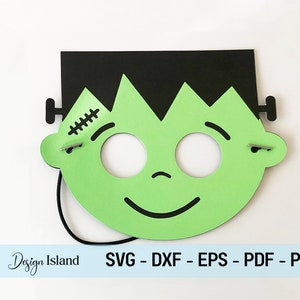 Halloween Mask SVG - Frankenstein&#39;s Boy SVG - 3D Layered Frankenstein Masks SVG - Kids Halloween Costume - Creepy Props Halloween svg