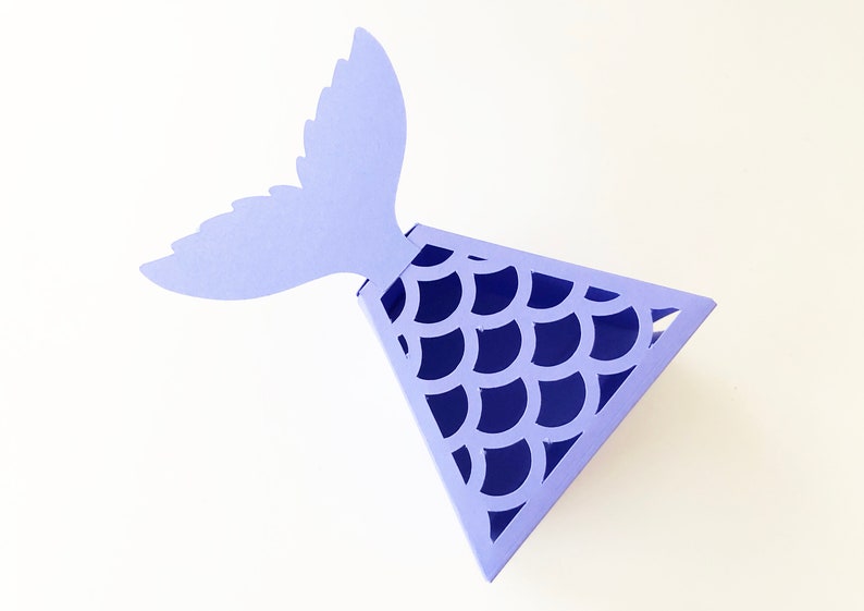 Mermaid Tail Box SVG - Mermaid Tail Gift Box SVG - Mermaid Favor Box ...