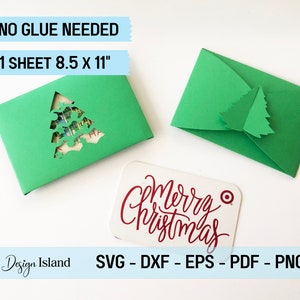 Weihnachtsbaum Geschenkkartenhalter SVG - Geschenkkartenhalter SVG - No glue needed Gift Card Holder svg - Weihnachtsgeschenk Kartenhalter SVG Plotterdatei