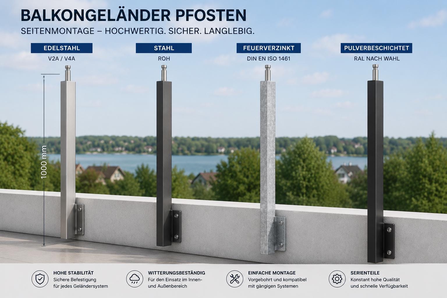 Balcony Railing Post Profile Balcony Railing Posts - Etsy