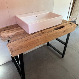 Vanity unit with oak beams