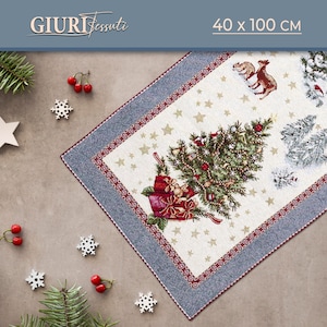 Tovaglietta e Runner da tavolo in Gobelin Jacquard, Corridore da tavola di Natale, Centrotavola Decorazione Natalizia, Idea Regalo Natale