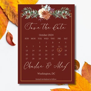 Fall in Love: Rustic Save the Date for Your Autumn Wedding | Digital Canva Template
