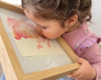 Pintura de ultrasonido de un bebé ángel: Arte de ecografía personalizado pintado a mano en acuarela