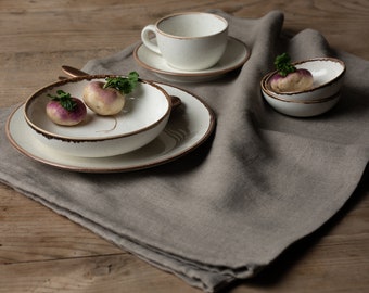 Natural Soft Linen Napkins for Dinner Table. Set of 2, 4, 6, 8, 10. Best Housewarming Gift from Pure Linen.