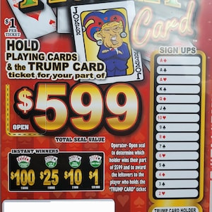 Boleto con sello 599 de The Trump Card para uso exclusivo en entretenimiento