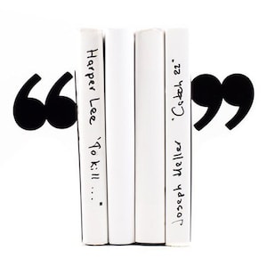 Metal Quote Bookends: Stylish Book Stand, Desk Organizer