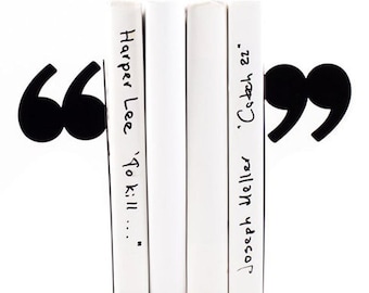 Metal Quote Bookends: Stylish Book Stand, Desk Organizer