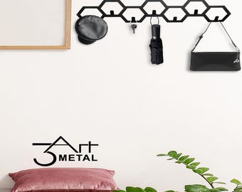 Metal Wall Coat Rack: Modern Entryway Towel Hanger