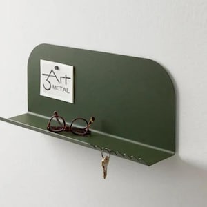 Modern Metal Wall Shelf, Entryway Key Holder, Minimalist Coat Rack, Wall Storage Hooks, Floating Organizer, Small Space Shelf, Mother’s Day