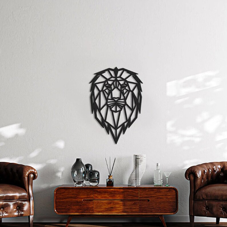 Lion Head Metal Wall Art Metal Wall Sign Metal Wall Etsy
