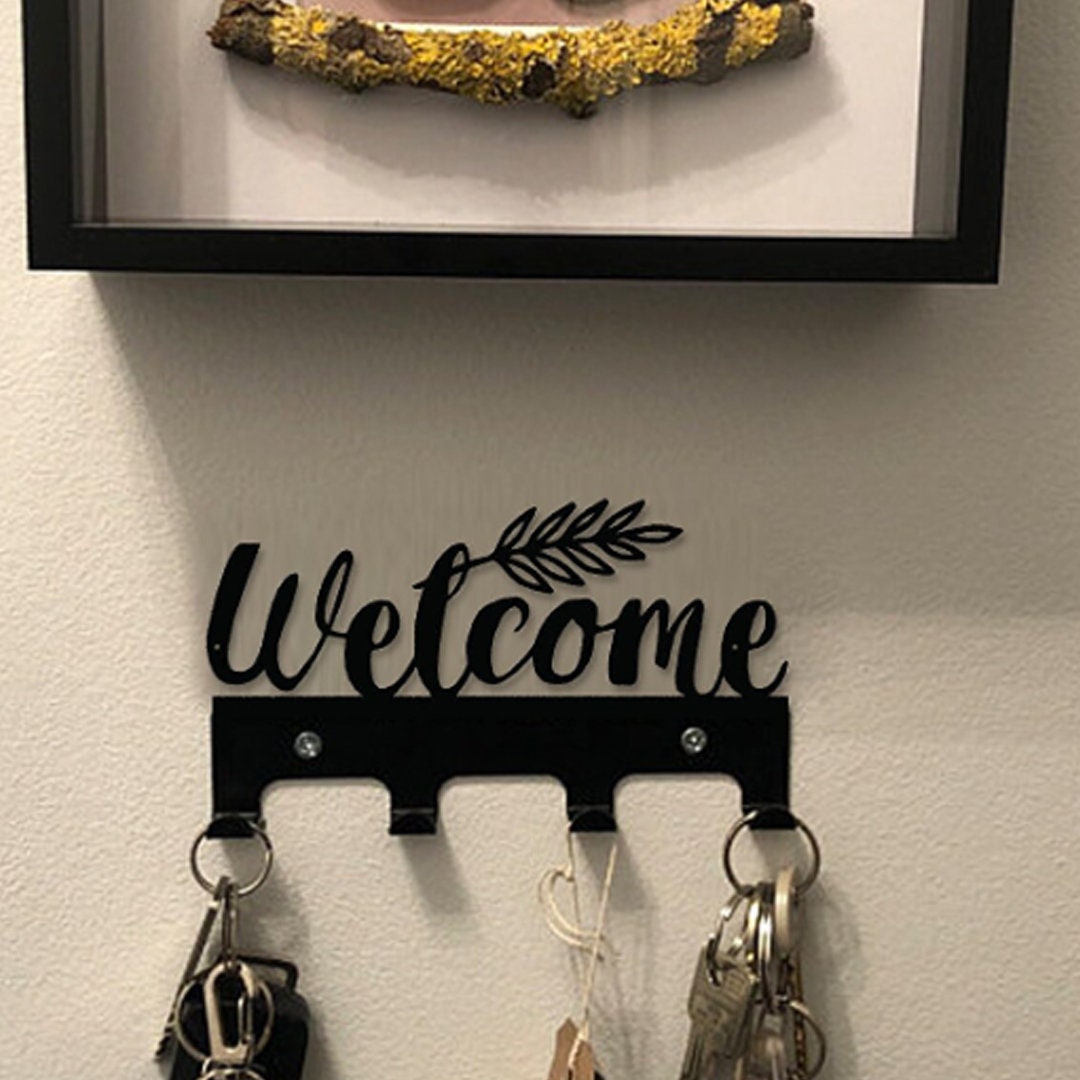 Welcome Key Holder Metal Wall Key Rack Stylish Key Hanger for Home or Office Unique Wall Decoration Perfect Housewarming Gift Idea Etsy