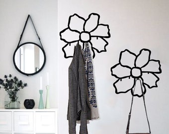 Metal Flower Coat Rack: Modern Wall Hooks, Set of 2
