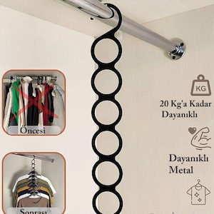Heavy, Duty Space, Saving Closet Hanger, 360* Rotating Multi, Hook Organizer for Clothes, Metal Hanger Holder Rack for Wardrobes
