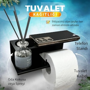 Metal Toilet Roll Holder – Adhesive Wall-Mounted Bathroom Organizer, Modern Home Decor, Mother&#39;s Day Gift Idea