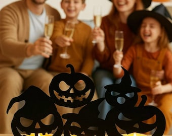 Halloween Metal Candle Holder Set Spooky Pumpkin & Zombie Tealight Decor | Haunted House Halloween Centerpiece