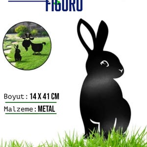 Rabbit Metal Garden Decor: Rust-Resistant Outdoor Sculpture