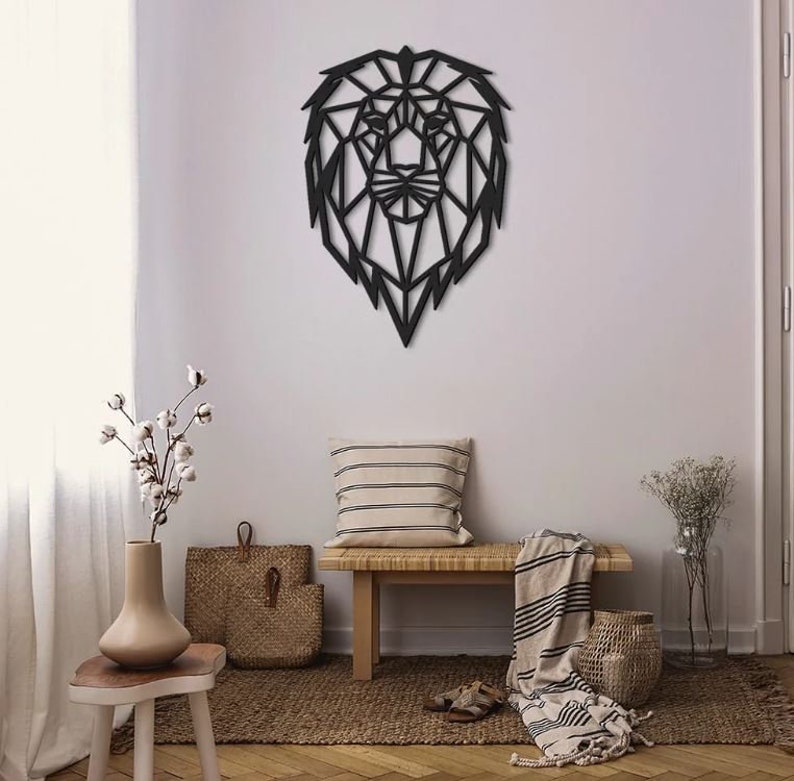 Lion Head Metal Wall Art Metal Wall Sign Metal Wall Etsy