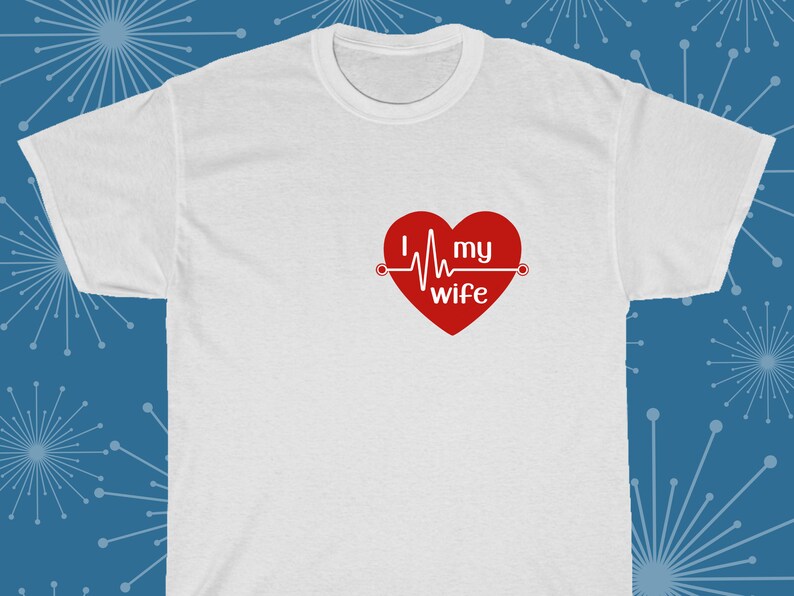 I heart My Wife T-shirt Romantic Tee I Love My Wife Anniversary Gift Newlywed T-shirt Gift for Him Couple T-shirts image 2